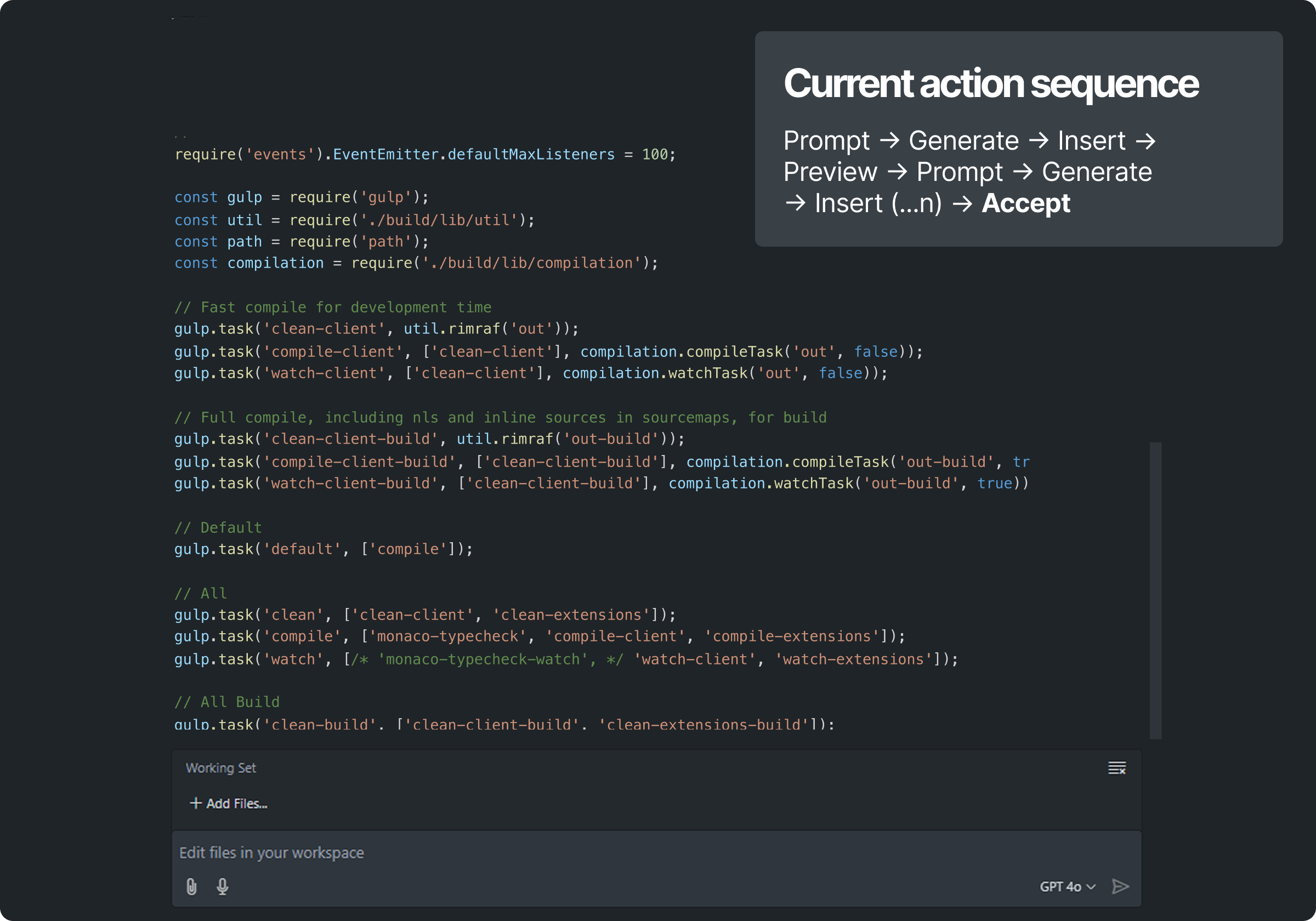 Prompting sequence can be generalized as Prompt -> Generate -> Insert -> Validate