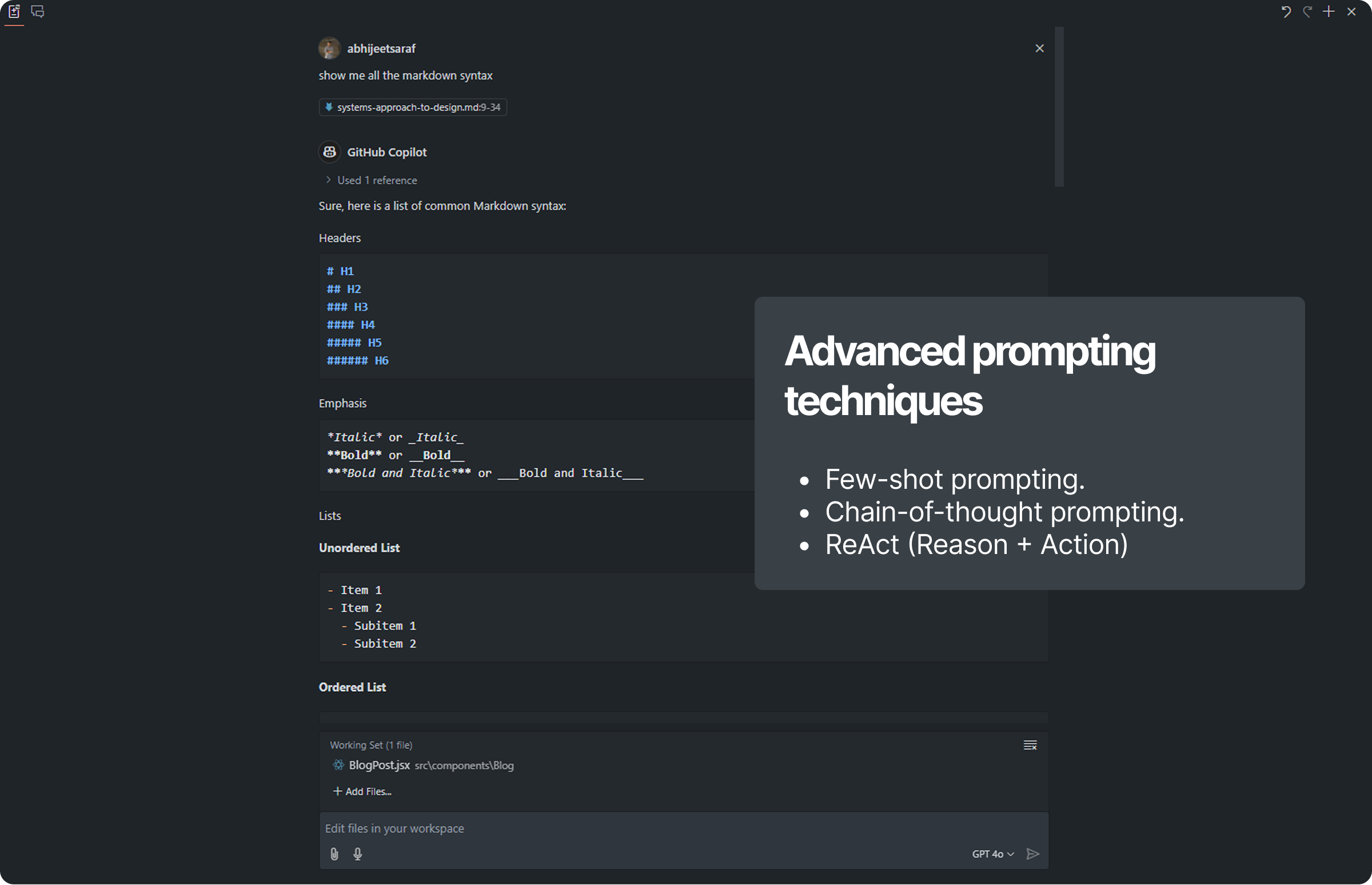 Prompting techniques